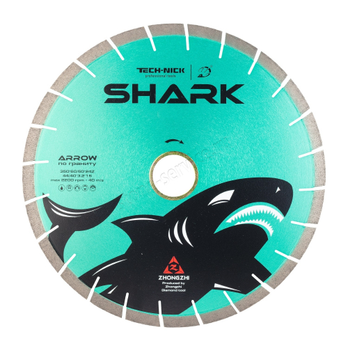 диск сегментный shark д.350*2,4*60/50 (44,0/40,0*3,2*15)мм | 24z/arix/гранит/wet tech-nick